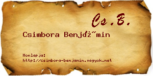 Csimbora Benjámin névjegykártya