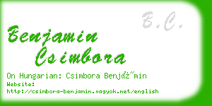 benjamin csimbora business card